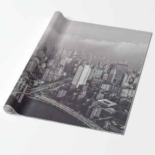 PAPIER CADEAU PONT BROOKLYN NEW YORK UNE JOURNÉE FOGGY