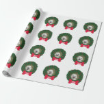 Papier Cadeau Poodle Christmas Wreath Dog's Photo, Name, Year<br><div class="desc">Votre chien occupe le devant de la scène sur cet adorable papier d'emballage de vacances. Une couronne verte de Noël aux baies rouges entoure sa photo (ou laisse la photo actuelle d'un caniche) et un os rouge souligne son nom ou son année. Parfait pour les propriétaires de chiens, pour tous...</div>