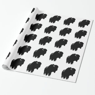 Papier Cadeau Pop Art Buffalo Bison Silhouette