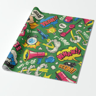 Papier Cadeau Pop art coloré sans couture motif avec bande dessi