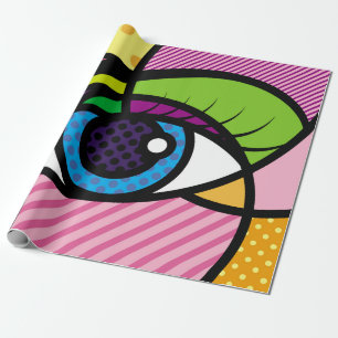 Papier Cadeau POP ART Eyes Illustration.art, pop, oeil, desi gra