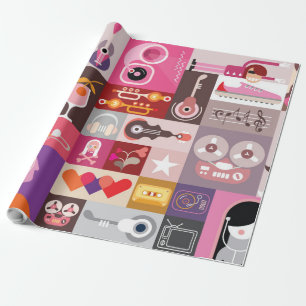 Papier Cadeau Pop art musical