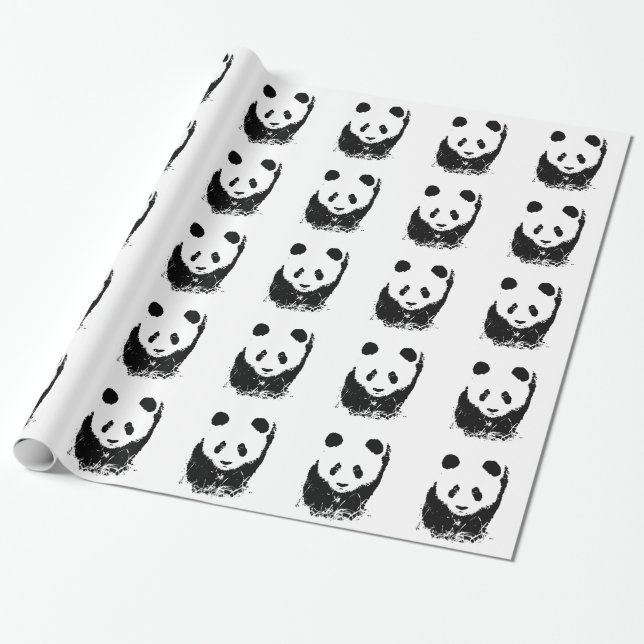 Papier Cadeau Pop Art Panda (Déroulé)
