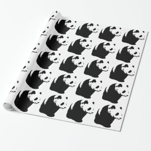 Papier Cadeau Pop Art Walking Panda Christmas Wrapper Papier