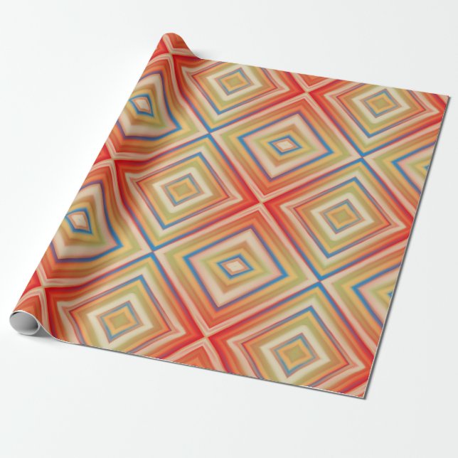 Papier Cadeau Pop Of Reds Alternative Motif Diamant (Déroulé)