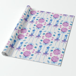 Papier Cadeau Pop rose et bleu Lolly Pop Cadeau d'anniversaire