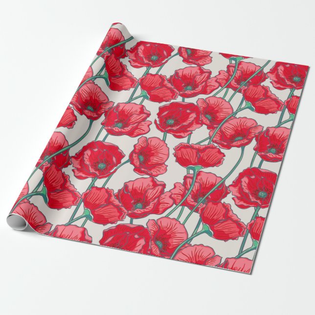 Papier Cadeau Poppies (Déroulé)