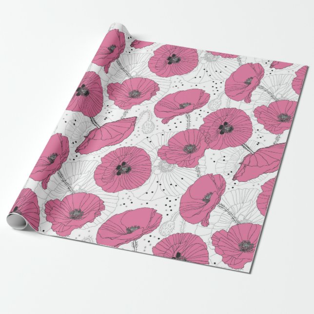 Papier Cadeau Poppies (Déroulé)