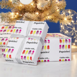 Papier Cadeau Popsicle coloré été fête d'anniversaire
