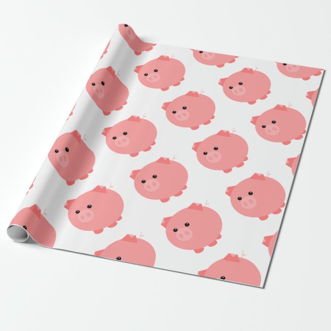 Papier Cadeau Porc potelé mignon (Déroulé)