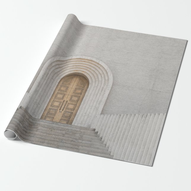 PAPIER CADEAU PORTE BROWN EN BOIS (Déroulé)