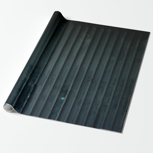 Papier Cadeau Porte en bois noir et gris (Déroulé)