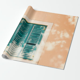 Papier Cadeau Porte en bois vert fermé