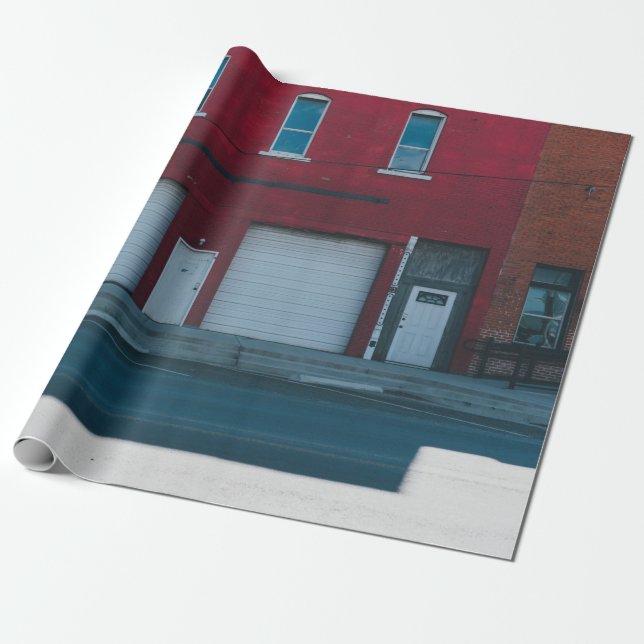 PAPIER CADEAU PORTES DE GARAGE BLANC FERMÉES EN JOURNÉE (Déroulé)