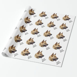 Papier Cadeau Portrait de chien berger allemand alsacien