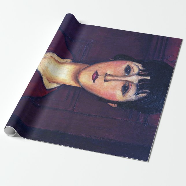 Papier Cadeau Portrait de jeune femme, Modigliani (Déroulé)