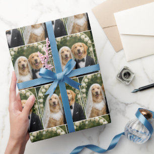 Papier Cadeau Portrait de mariés Golden Retriever