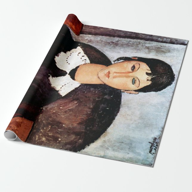 Papier Cadeau Portrait du col blanc, Modigliani (Déroulé)