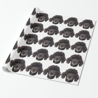 Papier Cadeau Portrait d'un caniche noir