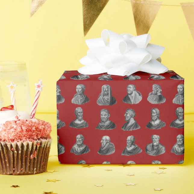 Papier Cadeau Portraits Motif des philosophes anciens (Fête d'anniversaire)