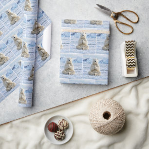 Papier Cadeau Pose de yoga de l'ours polaire
