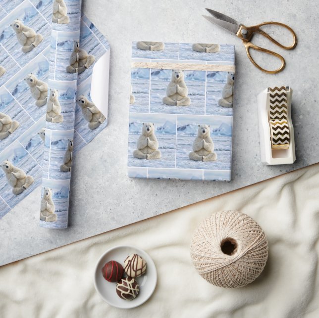 Papier Cadeau Pose de yoga de l'ours polaire (Artisanat)