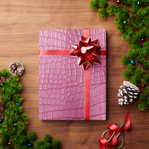 Papier Cadeau Poster de animal Alligator rose