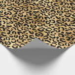 Papier Cadeau Poster de animal de Cheetah Léopard d'or noir<br><div class="desc">Empreinte de léopard noir et or monogrammé,  poster de animal,  papier d'emballage papier d'impression de guépard.</div>