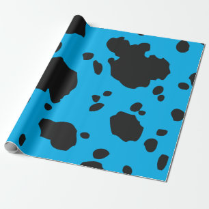 Papier Cadeau Poster de animal Des Ports De Vaches Turquoise Et 
