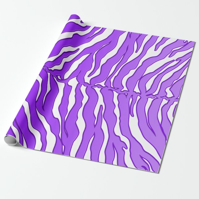 Papier Cadeau Poster de animal Des Tiges Blanches Et Violettes (Déroulé)