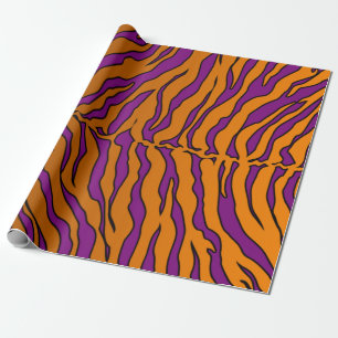 Papier Cadeau Poster de animal Des Tiges Violet Et Orange
