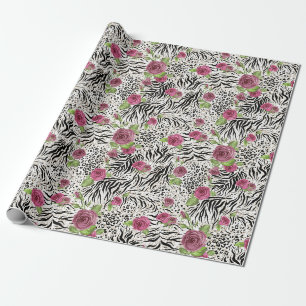 Papier Cadeau Poster de animal et Rose