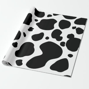 Papier Cadeau Poster de animal noir et blanc de motif de taches
