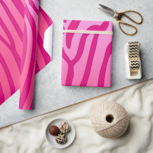 Papier Cadeau Poster de animal rose et rose Zebra