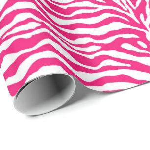 Papier Cadeau Poster de animal sauvage, zèbre à Fuchsia rose e