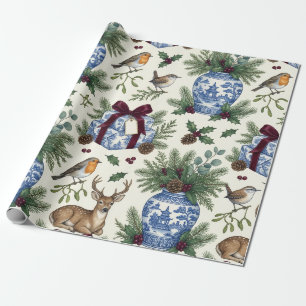 Papier Cadeau Pot à gingembre de style chinois avec noeud bourgu