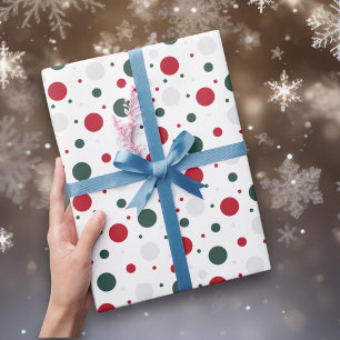 Papier Cadeau Pot traditionnel rouge et vert de Noël