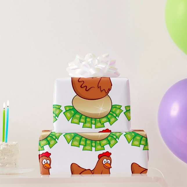 Papier Cadeau Poule sur un œuf en or (Créateur téléchargé)