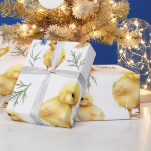 Papier Cadeau Poulet 1er anniversaire Animal de ferme Anniversai