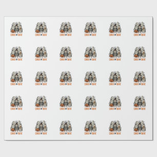 Papier Cadeau Poulet drôle ou traiter Graphique de poulet Hallow