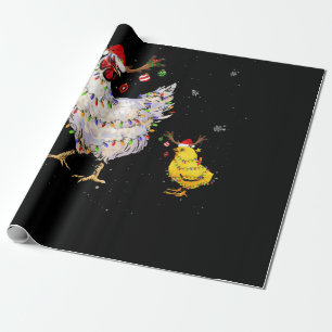 Papier Cadeau Poulet Noël Teinder Reindeer lumières de Noël