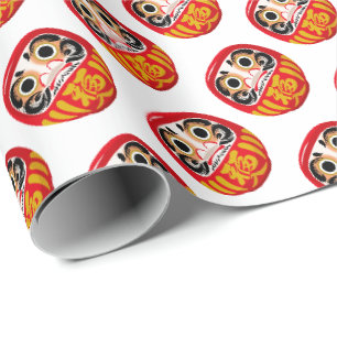 Papier Cadeau Poupée Daruma (charme traditionnel japonais de bon