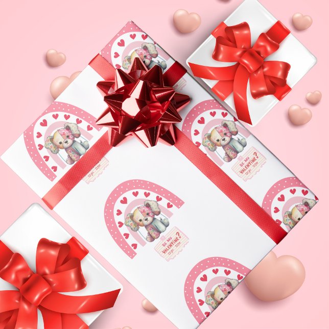Papier Cadeau Poupée de chien de patch, Mignonne arc-en-ciel de  (Créateur téléchargé)