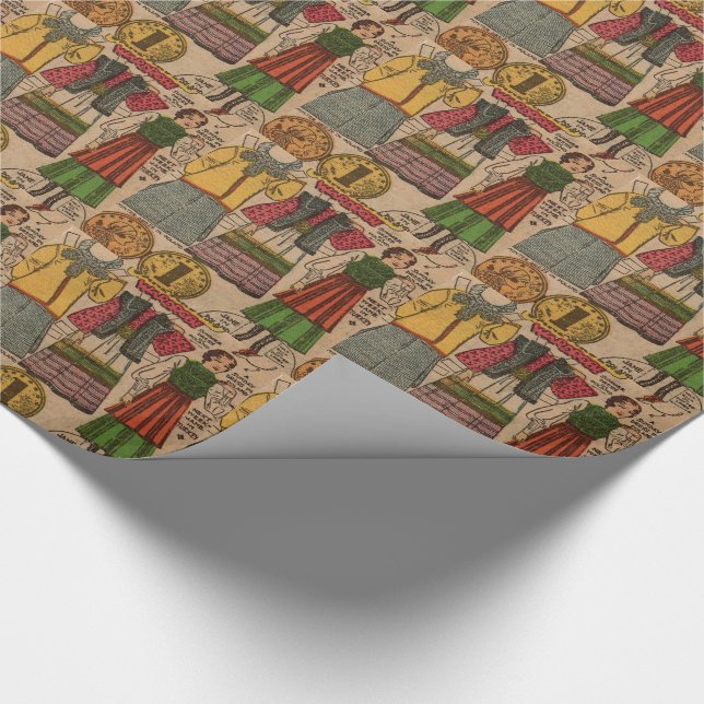 Papier Cadeau Poupée de papier des années 1930 vêtements polonai (Coin)