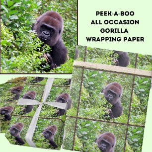 Papier Cadeau Poupée de papier peek-A-Boo Gorilla