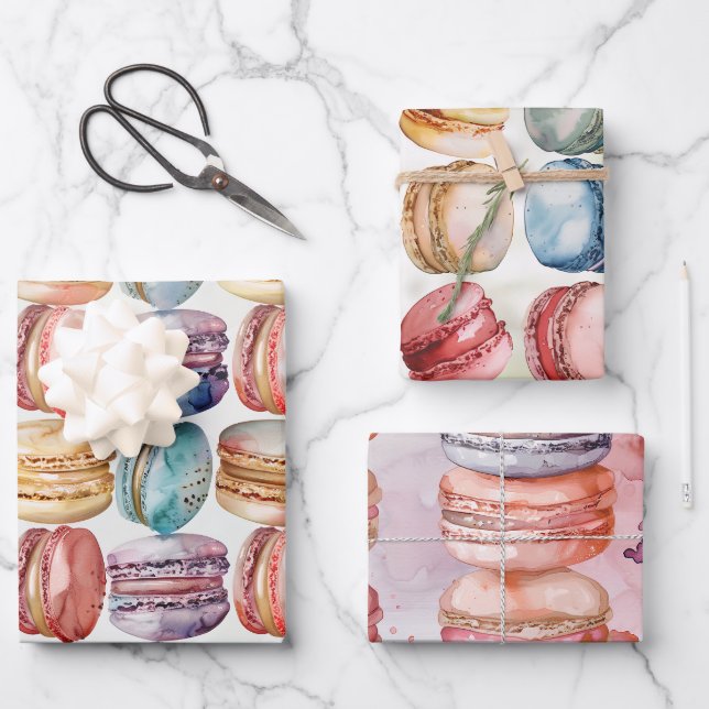 Papier Cadeau pour Amoureux des Macarons (Recto)
