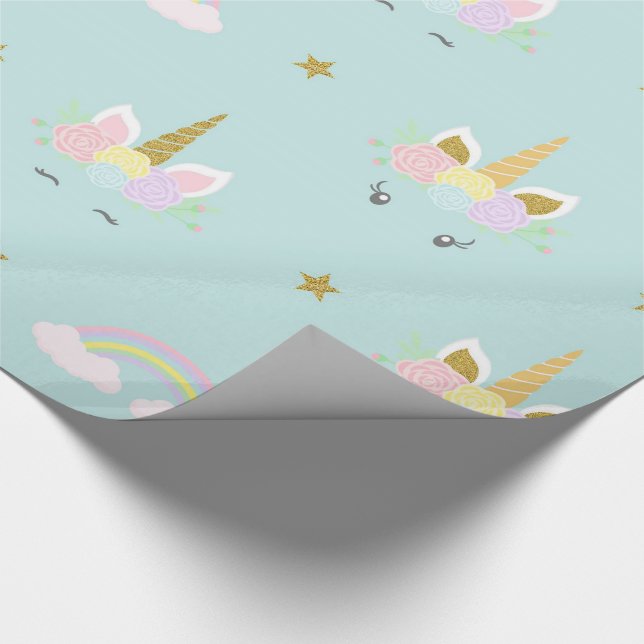 Papier cadeau pour Baby Shower Licorne (Coin)
