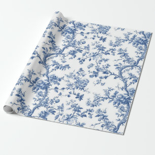 Papier cadeau pour fête de jardin en toile de Jouy
