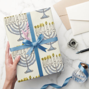 Papier Cadeau Pour les fêtes juives joyeuses Hanoukka Festive Me