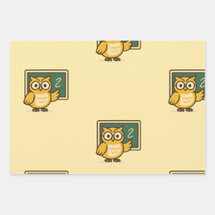 Papier cadeau pour prof de la chouette